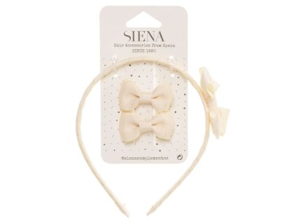 Siena set čelenky a mašlí béžová