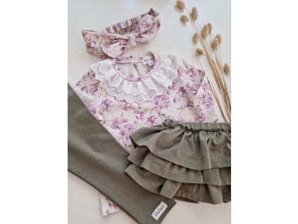 Khaki hladké legíny Helen