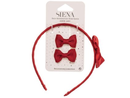 Siena set čelenky a mašlí červená
