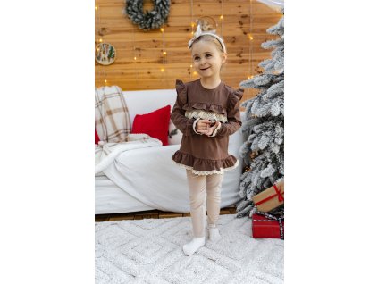 Velurové legíny světle béžové Helen