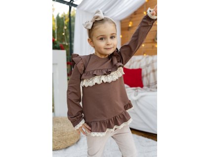 Tunika s krajkou čokoládová Helen