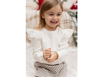 Bílá halenka s krajkovými volánky Helen