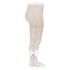 perle openwork tights with bow cream