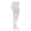perle openwork tights with bow white
