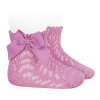 cotton openwork short socks with bow sakura