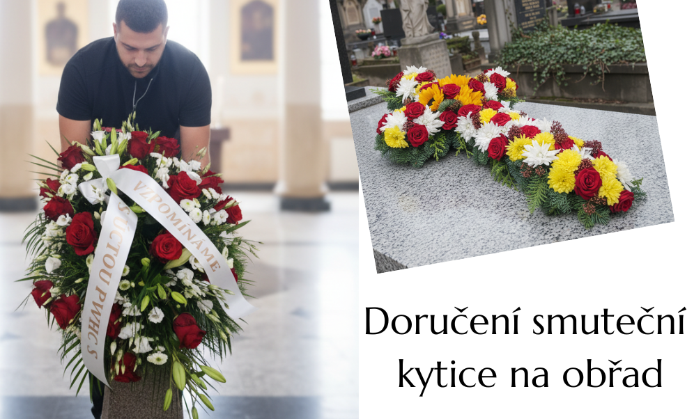Doručení smuteční kytice přímo do obřadní síně