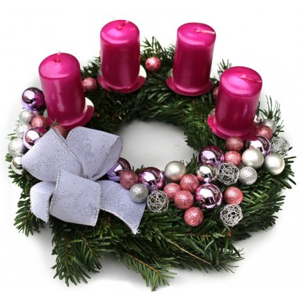 Adventní růžový věnec