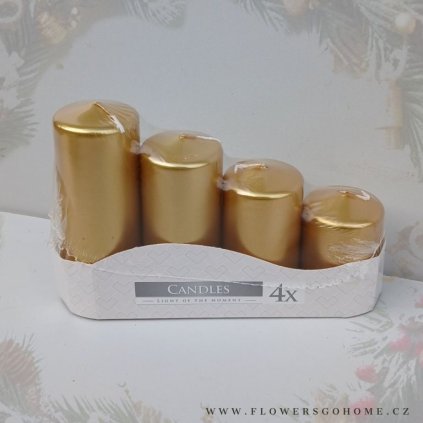 Svíčky na adventní věnec zlaté vzestupné