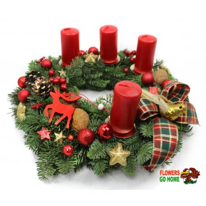 Adventní věnec červené svíčky