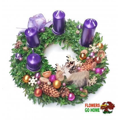 Adventní věnec se sobem