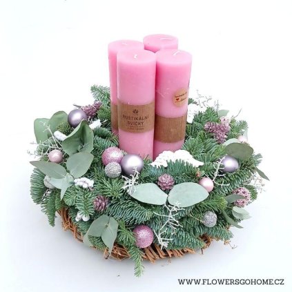 Adventní svícen rustikální svíčky růřové