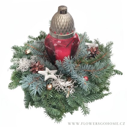 Vánoční dekorace na hrob