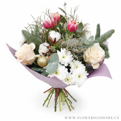 Vánoční kytice s tulipány