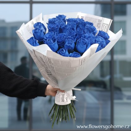 Modré růže kytice dárková