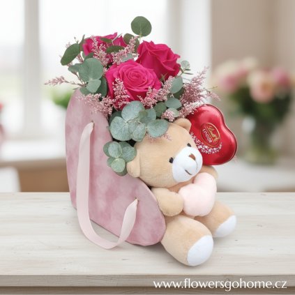 Valentýnský dárek s medvídkem