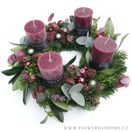Vánoční věnec rustikální svíčky