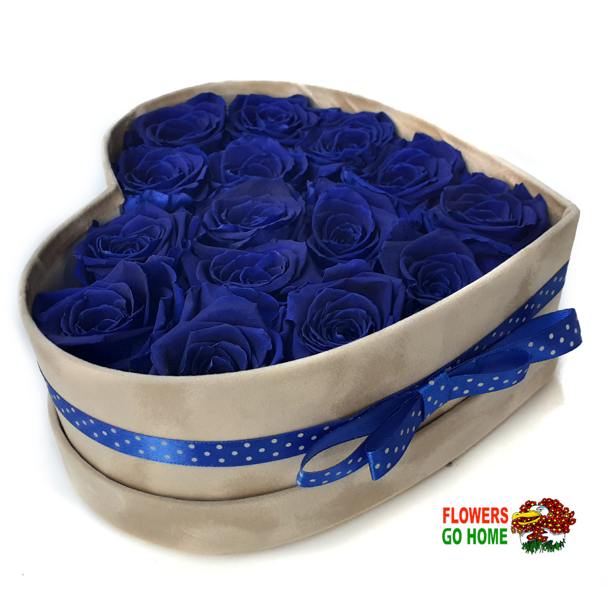 Stabilizovaná růže 14 - 16 ks Stabilizace zaručuje životnost min. 2 roky Barva: Royale blue