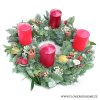 Adventní věnec s eukalyptem červený