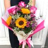 Kytice slunečnice a růže narozeniny