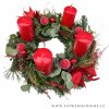 Adventní věnec červené svíčky vrstvený