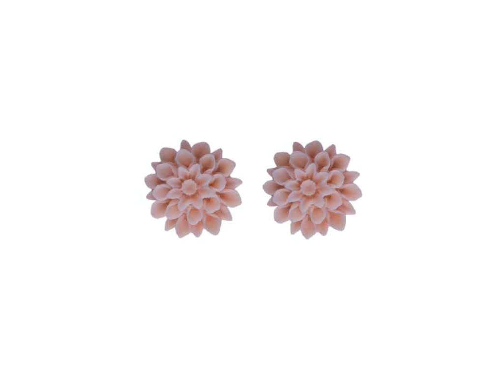 coral pink flowerski nausnice
