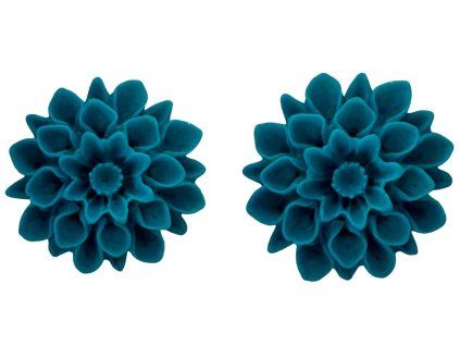 Teal flowerski nausnice