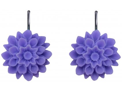 violet fialové visaci nausnice flowerski