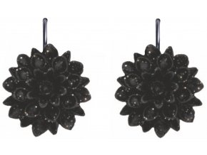 gleaming black cerne visaci nausnice flowerski