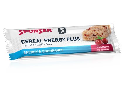 SPONSER CEREAL ENERGY PLUS BAR 40 g - Cereální tyčinka (Příchuť Brusinka)