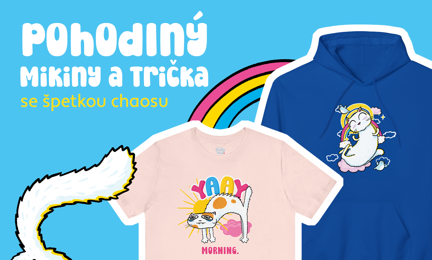 Objev barevný trička a mikiny s kočkama