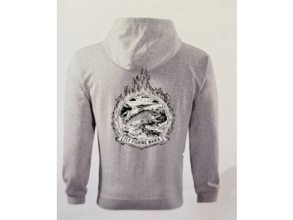 Fly fishing mania švetle šedý melír černobílé plameny