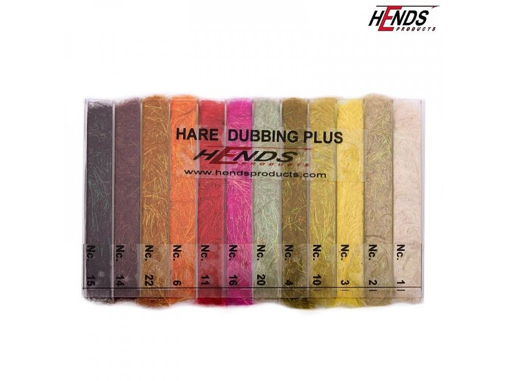 Hends Hare Plus Dubbing Box Dark (12 Colours)