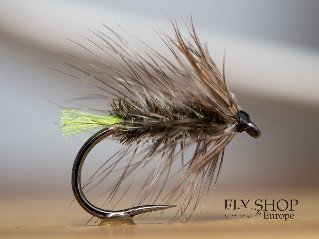 Grizzly Wet Palmer Chartreuse Tag