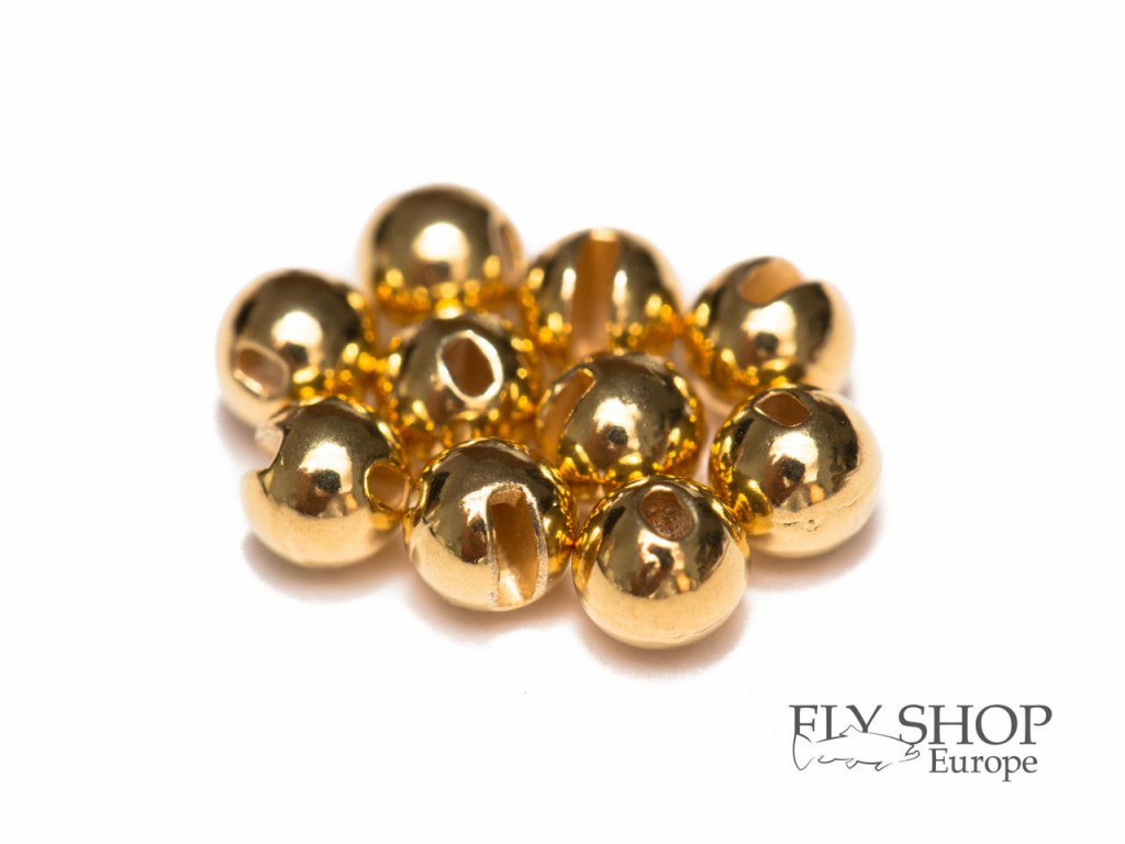 FS Europe Slotted Tungsten PLUS Beads Small Slot - Gold (10 Pack)