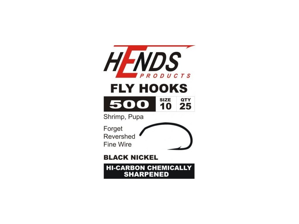 Hends 500 Barbed Fly Hooks (25 Pack)
