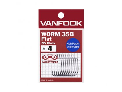 Vanfook Worm 35B Flat Barbed Hooks (8 10 Pack)