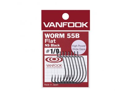 Vanfook Worm 55B Flat Barbed Hooks (8 10 Pack)