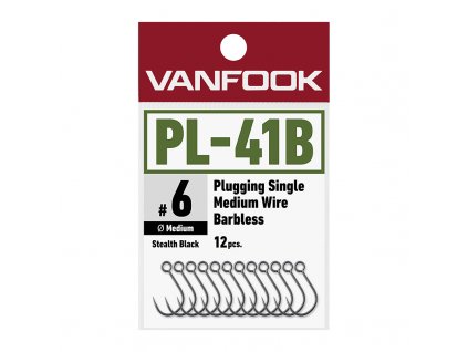 Vanfook PL 41B Plugging Single Barbless Hooks (16 Pack)1