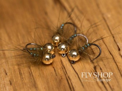 Pearl Rib Olive Nymph gold Bead