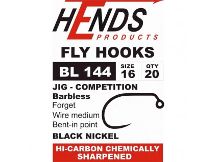 Muškárske háčiky jigové Hends BL144 Barbless Fly Hooks (20 Pack)