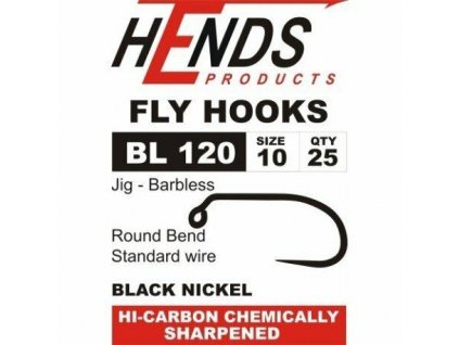 Muškárske háčiky jigové Hends BL120 Barbless Fly Hooks (25 Pack)