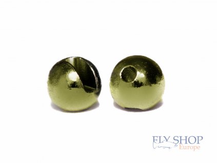 Tungstenové hlavičky FS Europe Slotted Tungsten Beads Normal Slot - Metallic Olive (10 Pack)