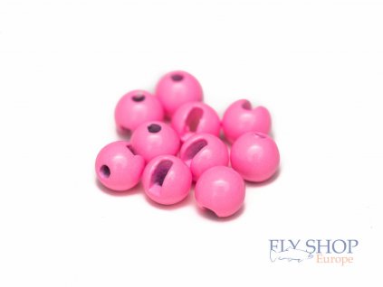 Tungstenové hlavičky FS Europe Slotted Tungsten Beads Normal Slot - Fluo Pink (10 Pack)