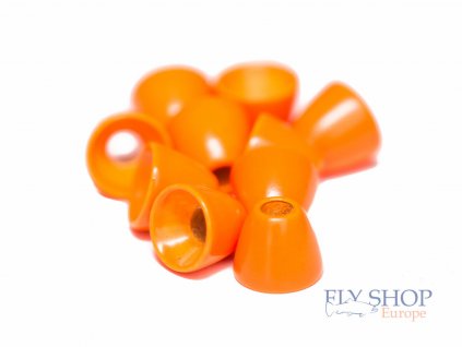Mosadzné hlavičky kónické FS Europe Brass Cone Heads - Fluo Orange (10 Pack)
