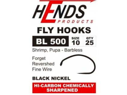Muškárske háčiky Hends BL500 Barbless Fly Hooks (25 Pack)