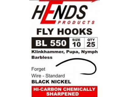 Hends BL550 Barbless Fly Hooks (25 Pack)