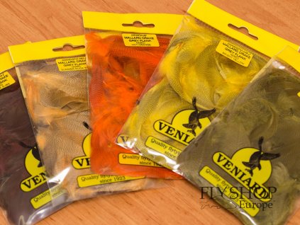 Perie kačka Veniard Mallard Duck Grey Flank Feathers Mixed Sizes (2g Pack)