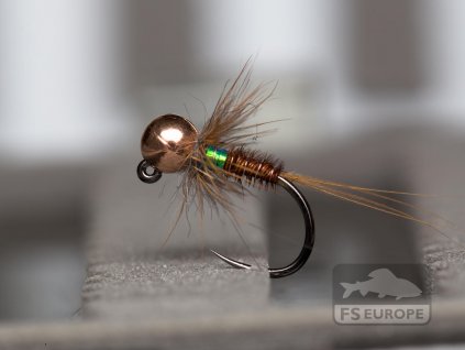 Jigová nymfa Pheasant Tail Jig Nymph - Peacock Rose Gold