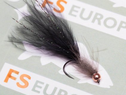 black marabou cdc leech hare body copper bead fse103