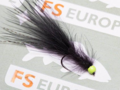 black marabou cdc leech chartreuse bead fse119